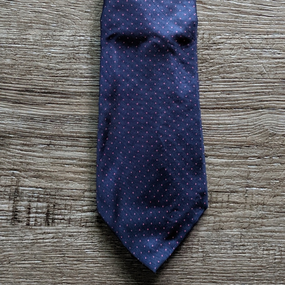 Hardy Amies London Navy Pindot Tie